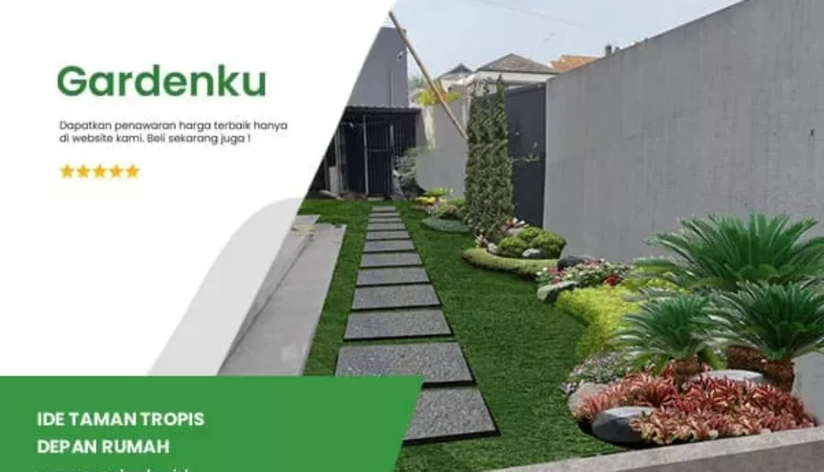 Ide taman tropis depan rumah