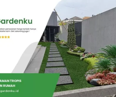 Ide taman tropis depan rumah