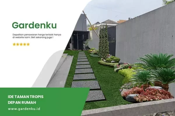 Ide taman tropis depan rumah